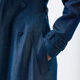 GABRIELA HEARST - Braden Trench Coat in Deep Fluorite Blue Virgin Wool Linen Twill