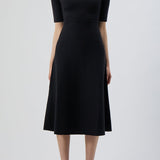 GABRIELA HEARST - Seymore Knit Midi Dress in Black Merino Wool Cashmere