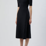 GABRIELA HEARST - Seymore Knit Midi Dress in Black Merino Wool Cashmere