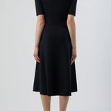 GABRIELA HEARST - Seymore Knit Midi Dress in Black Merino Wool Cashmere