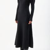 GABRIELA HEARST - Hannah Knit Maxi Dress in Black Merino Wool Cashmere