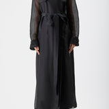 GABRIELA HEARST - Eithne Sheer Trench Coat in Black Silk Organza