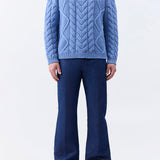 GABRIELA HEARST - Geoffrey Knit Sweater in Light Blue Denim Cashmere