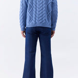 GABRIELA HEARST - Geoffrey Knit Sweater in Light Blue Denim Cashmere