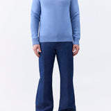 GABRIELA HEARST - Francesco Knit Sweater in Light Blue Denim Cashmere