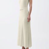 GABRIELA HEARST - Meier Knit Midi Dress in Ivory Merino Wool Cashmere