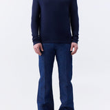 GABRIELA HEARST - Frome Knit Long Sleeve Polo in Dark Navy Cashmere