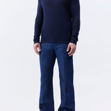 GABRIELA HEARST - Frome Knit Long Sleeve Polo in Dark Navy Cashmere