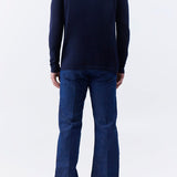 GABRIELA HEARST - Frome Knit Long Sleeve Polo in Dark Navy Cashmere