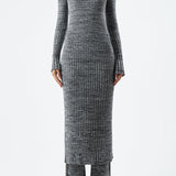 GABRIELA HEARST - Castor Knit Dress in Charcoal Melange Cashmere