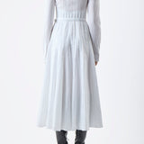 GABRIELA HEARST - Dewi Pleated Maxi Shirtdress in White Aloe Linen