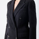 GABRIELA HEARST - Amergin Jacket in Black Silk Cashgora Boucle Gauze