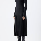 GABRIELA HEARST - Walsh Knit Pleated Maxi Dress in Black Wool