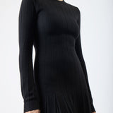 GABRIELA HEARST - Walsh Knit Pleated Maxi Dress in Black Wool