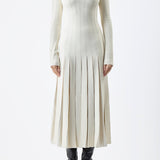 GABRIELA HEARST - Walsh Knit Maxi Pleated Dress in Ivory Wool