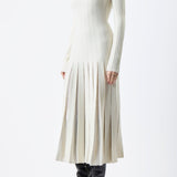 GABRIELA HEARST - Walsh Knit Maxi Pleated Dress in Ivory Wool