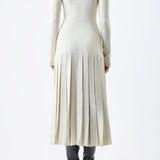 GABRIELA HEARST - Walsh Knit Maxi Pleated Dress in Ivory Wool