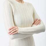 GABRIELA HEARST - Walsh Knit Maxi Pleated Dress in Ivory Wool