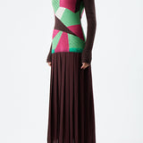 GABRIELA HEARST - Fallon Dress in Deep Bordeaux Multi Cashmere