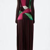 GABRIELA HEARST - Fallon Dress in Deep Bordeaux Multi Cashmere