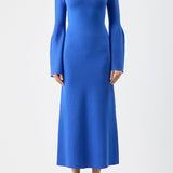 GABRIELA HEARST - Palanco Knit Midi Dress in Sapphire Merino Wool Cashmere