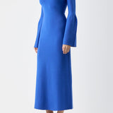 GABRIELA HEARST - Palanco Knit Midi Dress in Sapphire Merino Wool Cashmere