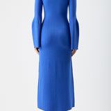 GABRIELA HEARST - Palanco Knit Midi Dress in Sapphire Merino Wool Cashmere