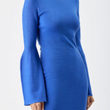 GABRIELA HEARST - Palanco Knit Midi Dress in Sapphire Merino Wool Cashmere