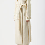 GABRIELA HEARST - Eithne Trench Coat in Ivory Silk Virgin Wool Slub