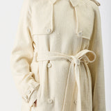 GABRIELA HEARST - Eithne Trench Coat in Ivory Silk Virgin Wool Slub