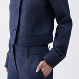 GABRIELA HEARST - Rhein Pant in Navy Linen Virgin Wool