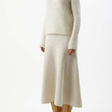 GABRIELA HEARST - Pablo Knit Midi Skirt in Ivory Cashmere Silk Boucle