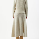 GABRIELA HEARST - Pablo Knit Midi Skirt in Ivory Cashmere Silk Boucle