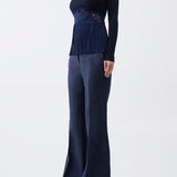 GABRIELA HEARST - Fini Lace Top in Navy Silk Crepe