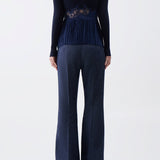 GABRIELA HEARST - Fini Lace Top in Navy Silk Crepe