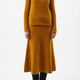 GABRIELA HEARST - Pablo Knit Midi Skirt in Saffron Cashmere Silk Boucle