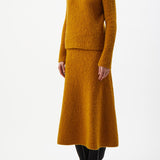 GABRIELA HEARST - Pablo Knit Midi Skirt in Saffron Cashmere Silk Boucle