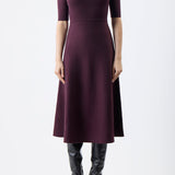 GABRIELA HEARST - Seymore Knit Midi Dress in Deep Bordeaux Merino Wool Cashmere