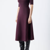 GABRIELA HEARST - Seymore Knit Midi Dress in Deep Bordeaux Merino Wool Cashmere