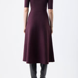 GABRIELA HEARST - Seymore Knit Midi Dress in Deep Bordeaux Merino Wool Cashmere