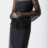 GABRIELA HEARST - Zimmer Sheer Maxi Dress with Slip in Black Silk Lace