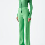 GABRIELA HEARST - Vesta Pant in Fluorescent Green Virgin Wool Crepe