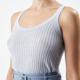 GABRIELA HEARST - Graham Pointelle Knit Tank Top in Halogen Blue Cashmere Silk