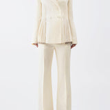 GABRIELA HEARST - Giorgio Fringe Blazer in Ivory Textured Linen