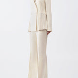 GABRIELA HEARST - Giorgio Fringe Blazer in Ivory Textured Linen