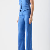 GABRIELA HEARST - Coleridge Vest in Sapphire Virgin Wool and Silk Linen