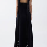 GABRIELA HEARST - Renato Fringe Maxi Dress in Black Merino Wool