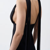 GABRIELA HEARST - Renato Fringe Maxi Dress in Black Merino Wool