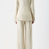 GABRIELA HEARST - Gavin Blazer in Ivory Silk Virgin Wool Slub