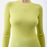 GABRIELA HEARST - Browning Knit Sweater in Lime Adamite Cashmere Silk